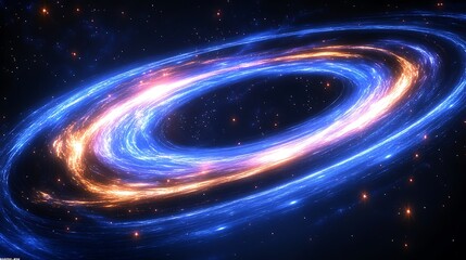 Obraz premium Glowing blue and orange cosmic ring.