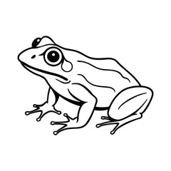 Naklejka premium frog silhouette on white background