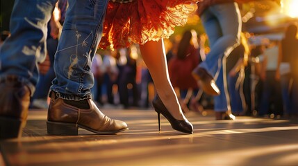 A Passionate Couple Dances Joyfully at a Festive Fair of excellence in splendor beyond compare