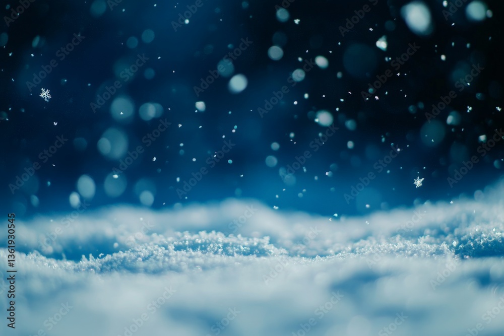 Poster soft snowflakes gently fall over a serene winter landscape creating a peaceful atmosphere under twil