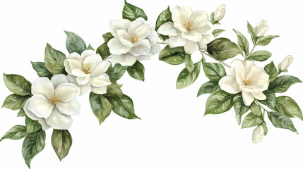Fototapeta premium Delicate Magnolia Branch Illustration