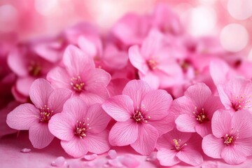 Obraz premium Soft pink flowers create a vibrant, serene atmosphere in a floral arrangement during springtime