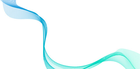 Abstract wave element for background design, Abstract vector blue or green wave lines on white background, technology flow tech transparent line stripe energy connection web music and sound.
