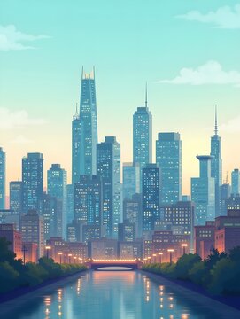 City skyline illustration