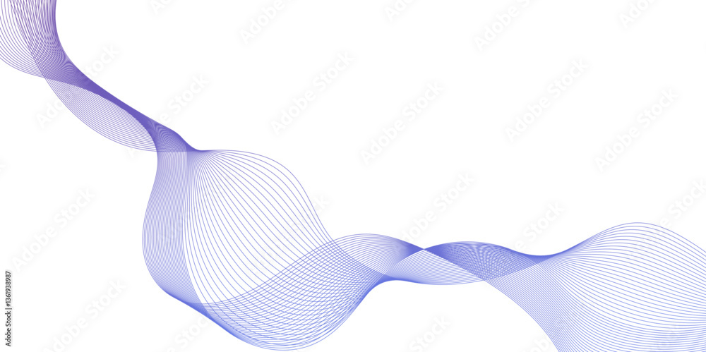 Wall mural dynamic flowing wave lines design element, abstract blue wave line background, modern abstract glowi