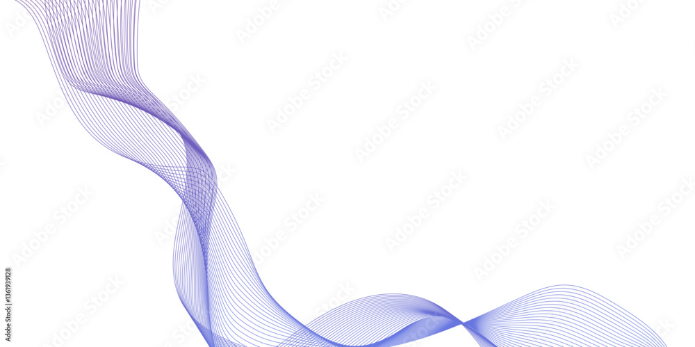Wall mural dynamic flowing wave lines design element, abstract blue wave line background, modern abstract glowi