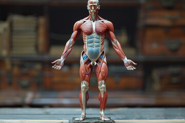 A detailed anatomical model of the human muscular system