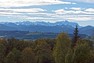 Blick vom hohen Peissenberg in das bayerische Oberland 