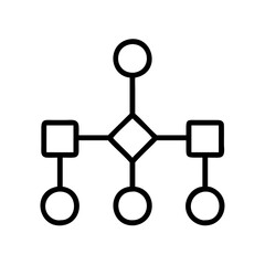 Network Nodes Diagram Icon in Minimalist Style  