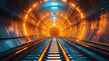 Neon Lights Tunnel Railway: A Futuristic Transportation