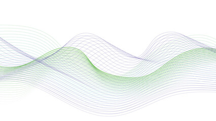 Dynamic Green and Purple Line Art with Smooth Curves