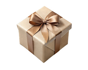gift box  with ribbon and bow  no background in PNG format.	
