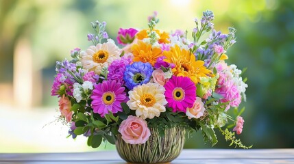 Obraz premium A bright and cheerful floral centerpiece for a birthday celebration