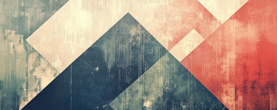 A retro backdrop with soft, faded hues and playful structured shapes.