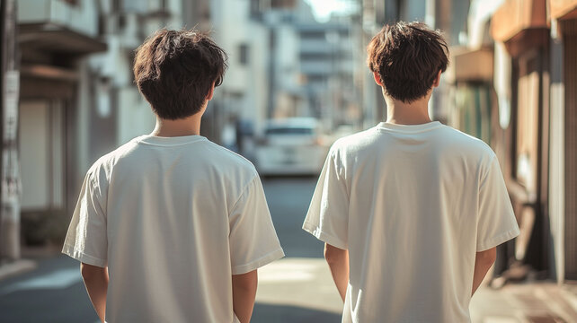 Casual Streetwear Style Featuring a Person in a White T-shirt in an Urban Environment with Natural Lighting (3)