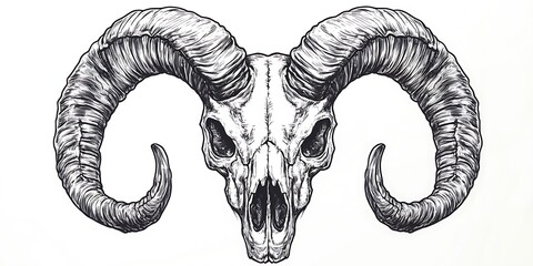Ram Skull Illustration