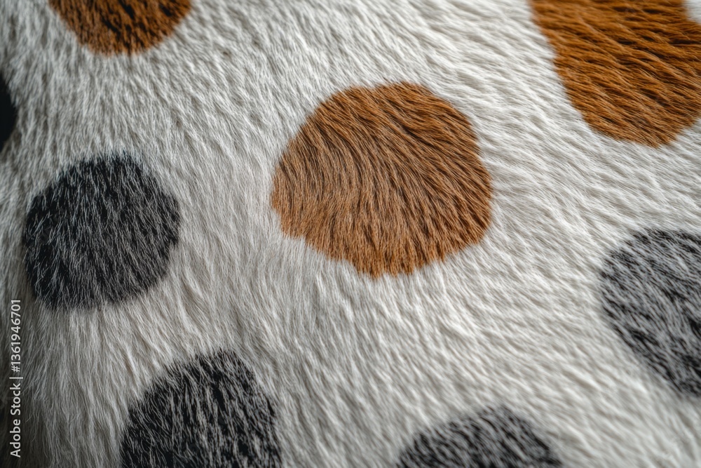 Poster close-up view of colorful spots on animal fur showcasing unique patterns found in nature