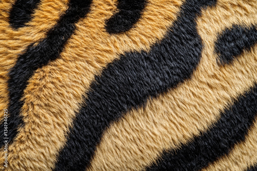 Poster close-up view of a tiger's fur pattern showcasing vivid stripes and texture for wildlife appreciatio