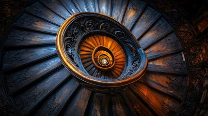 Ornate Spiral Staircase Detail