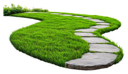 Serene garden pathway outdoor space landscape nature tranquility isolated on transparent background