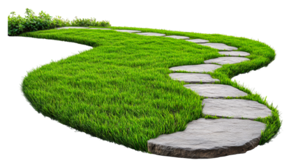 Serene garden pathway outdoor space landscape nature tranquility isolated on transparent background