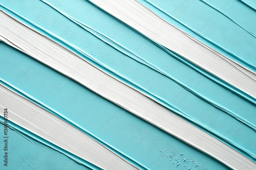 Aufkleber texture of blue and white paint applied diagonally on a smooth surface in an artistic style