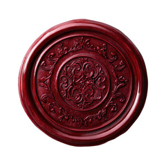 Elegant Red Decorative Plate with Intricate Design