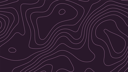 Dark Topographic Background with Purple Contour Lines