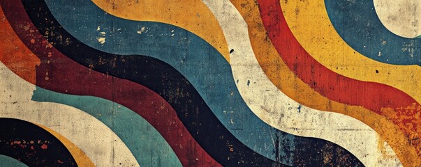 A vibrant, textured surface with a playful retro aesthetic.