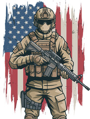 Fototapeta premium American army vector