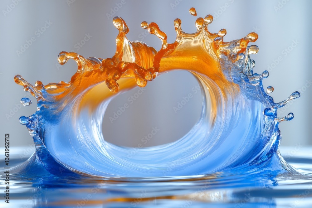 Poster dynamic water splash captured in vibrant colors during a creative photography session