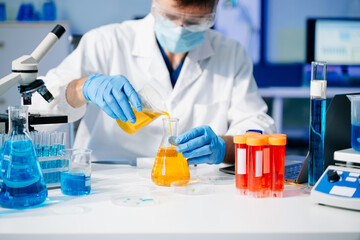 Scientists, beakers, and microscopes in cutting-edge research. Perfect for science and technology projects.