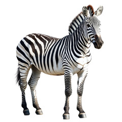 Majestic Zebra Against a Black Background on a white background.