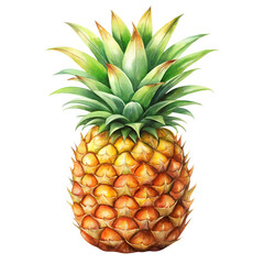 Fototapeta premium Watercolor Ripe pineapple isolated on transparent background