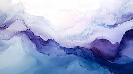 Obraz premium Abstract Flowing Blue and Purple Painting