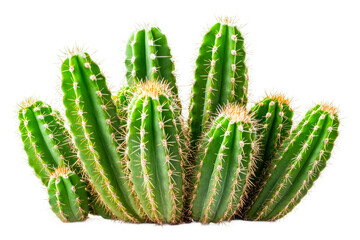 Vibrant cactus grouping nature setting botanical isolated on transparent background