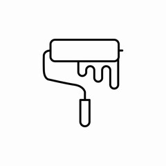 Paint roller decoration icon vector sign