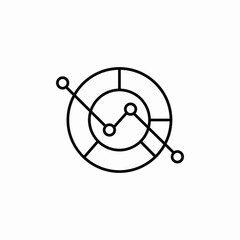 Analytics pie chart icon vector sign