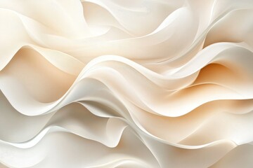 Obraz premium Elegant flowing fabric design created with soft cream and beige tones, perfect for upscale interior decor or fashion applications