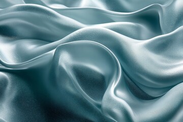 Fototapeta premium Soft silk fabric drapes elegantly showcasing fluid textures and subtle shine in a peaceful pastel hue