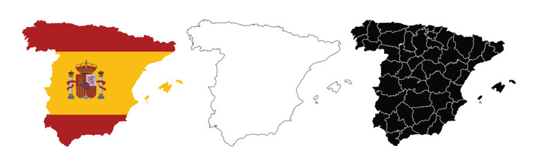 Obraz premium Spain country map flag vector stock