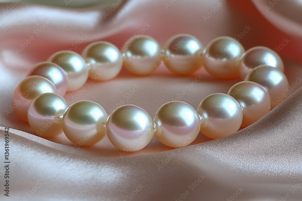 Aufkleber natural pearl bracelet elegantly displayed on soft satin fabric in a serene setting highlighting lux