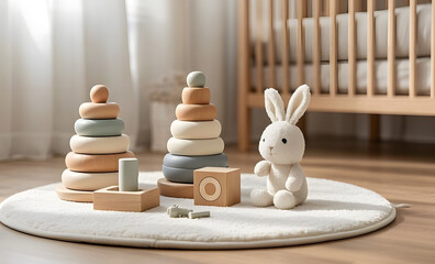 easter bunny and easter eggs