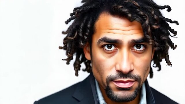 Young entrepreneur man with a serious expression isolated on a white background