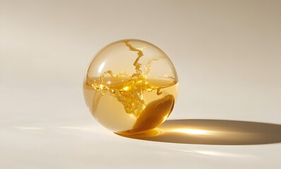 golden egg in glass bowl