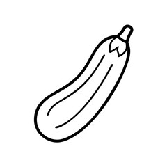 Zucchini line icon against, black outline 