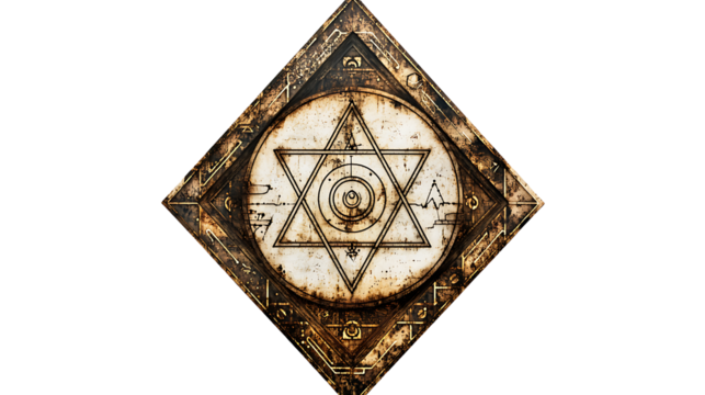 Symbolic geometric design on an ancient surface.