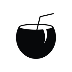 Coconut drink Vector icon