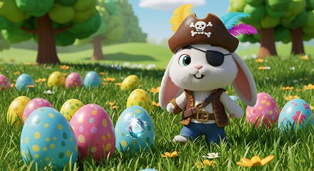 easter bunny hunter easter eggs with pirates costume