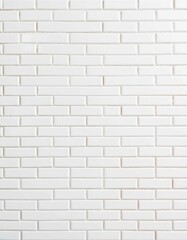 Obraz premium Clean white ceramic brick tiles in a classic subway pattern, glossy finish, aligned, wall